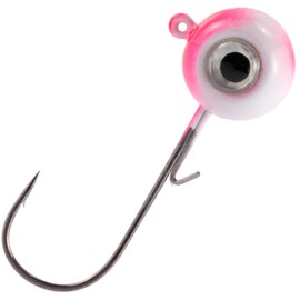 Dr.Fish 10 Pack 3D Eye Fishing Jig Heads Freshwater Fishing Jigs for Bass Walleye Crappie Round Ball Jig Heads Swimbait Jigs Trout Bluegill Panfish 1/8oz