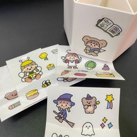 6-Compartment Rotating Pen Tray Type Pencil Holder Large Capacity