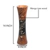 AeraVida Modern Decorative Carved Jasmine Flower Brown Mango Tree Wooden