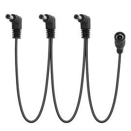GELRHONR Daisy Chain Power Cable,1 to 3 Way Daisy Chain Cable Guitar Effect Pedal Power Supply Splitter Cable,DC5521 9V 2A Splitter Cord with Right Angle-2.6Ft