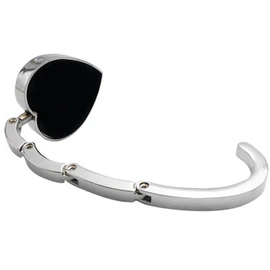 Reizteko Purse Hook, Rhinestone Heart Love Foldable Handbag Purse Hanger Hook Holder for Tables (Pink)