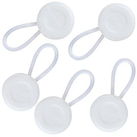5-Pack of Comfy Deluxe Collar Extenders for Men and Women - Magic Extension for Shirts of All Kinds, Soft & Elastic Design - Premium Elastic Dress Shirt Neck Extenders (White Buttons)