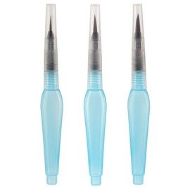 Aquastroke-Go Water Brush Pens for Watercolor Painting Set of 3 Aqua Pen Taklon Bristle Paintbrushes for Water-Soluble Paint, Inks, Pencils & More