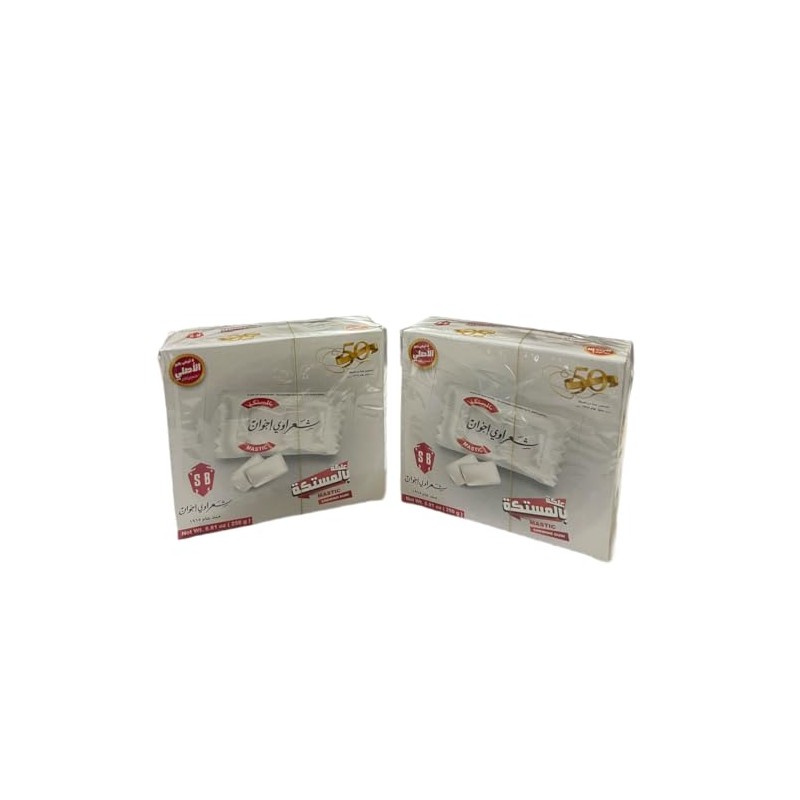 Halal Chewing Gum Sharawi (Mastic) Flavor 100 Pouches x 2pcs