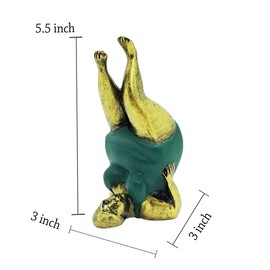 BestySuperStore Yoga Fat Lady 5½" Green Gold Supported Shoulder Stand Pose Woman Figurine 3D Handcrafted Resin Figure Exercise Workout Postures Decorative Figurines Decoration Collectibles Decor Gifts