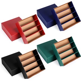 Wonderjune 8 Pcs 3200 Count Trading Card Storage Box Collector Storage Box Cardboard Organizer Sorting Tray with 4 Row Compartments for Sports Gaming Soccer Football Basketball Cards