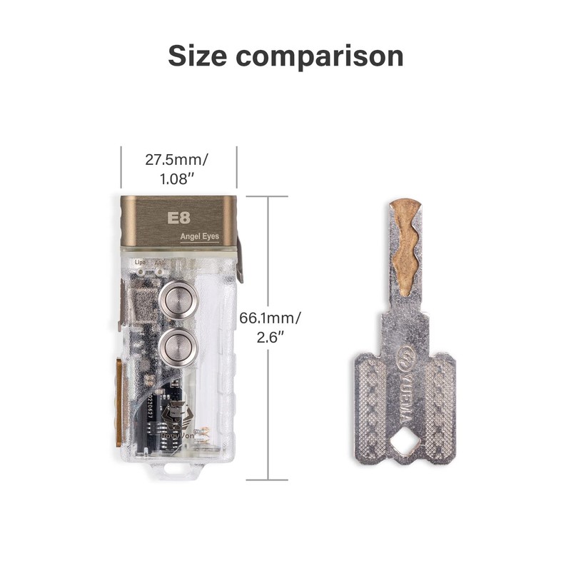 RovyVon Angel Eyes E8 Keychain Flashlight, 700 Lumens, AAA Battery