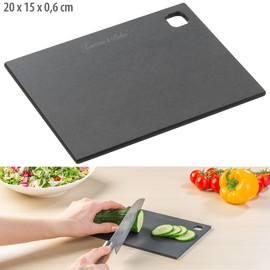 Rosenstein & Söhne Meat Chopping Board: Wood Fibre Chopping Board, Dishwasher Safe, Black, 20 x 15 x 0.6 cm (Food Preparation Chopping Board, Kitchen Vegetable Boards)