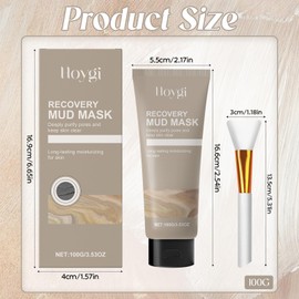 Relief Mud Mask, Clay Mask, Deep Cleansing Smearing Mask, Anti-Pore & Acne Clay Mask, Pore Cleansing Mask, for Dry and Blemished Skin, 100 g