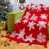 FuWeave Christmas Throw Blanket Red Snowflake Couch Blanket 50"x60" Christmas