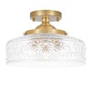 Gold Semi Flush Mount Ceiling Light, 3-Light Close to Ceiling
