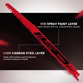 LOZAGU 9-Inch Wood Pruning Reciprocating Saw Blades, 6-Piece, 5TPI Wood Saw Blades