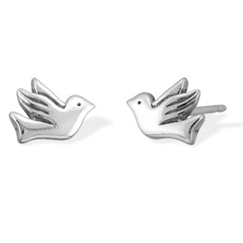 Boma Jewelry Sterling Silver Dove Bird Stud Earrings