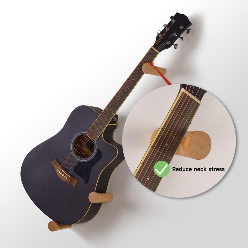 Acoustic Horizontal Guitar Hangers for Wall Wooden Wall Mount (Wood