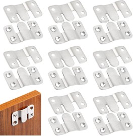 16Pcs Stainless Steel Interlock Hanging Buckle,Flush Concealed Mount Brackets Stainless Steel Z Clip Bracket Interlock Hanging Buckle for Picture Display Art Gallery