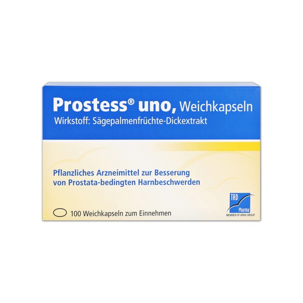 Prostess Uno Herbal Agent with Saw Palmetto Extract for Prostate Related Urinary Disorders, 100 Soft Capsules