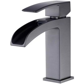 Vinnova Liberty Single Handle Basin Bathroom Faucet in Gun Metal Gray