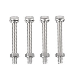 TA-VIGOR 4Pcs M10 x 90mm Hex Head Screws Bolts, Nuts, Flat & Lock Washers Kits, Fully Thread Hexagon Bolts, High Tensile Cap Screws for Metal Work, Automotive Machinery, Bike Motorcycles Repair