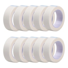 10 Cinta Micropore Para Extensión Pestañas 1x1 Sin Pelusa Blanco