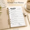 A5 Weekly Planner Inserts, Undated 6-Hole Refill Pages with Monday-Sunday