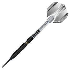 WINMAU Sniper Black 18 Gram Barrel / 20 Gram Full Weight Professional Tungsten Darts Set with Flights and Stems (Shafts)