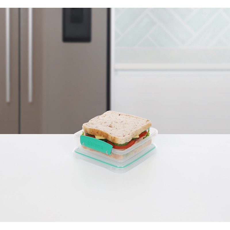 Sistema To Go Sandwich Box, 450mL - Clear/Pink