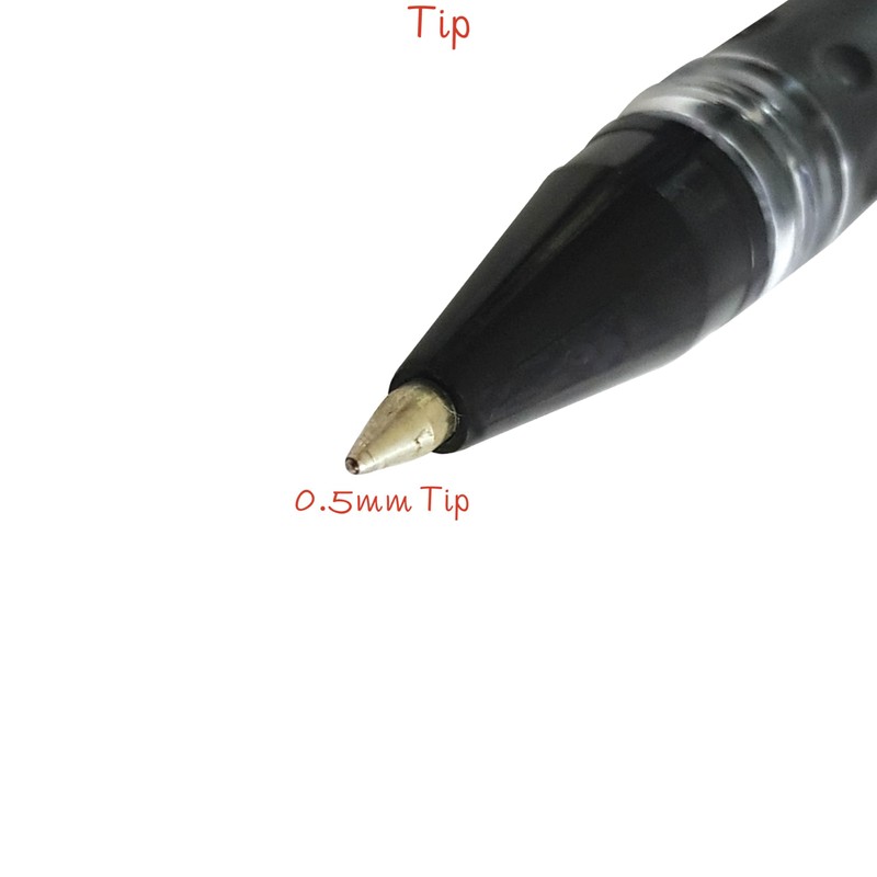 Gripper Ballpoint Pens, BLACK, Fine Point (0.5mm), Pack of 10,