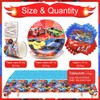 Huaxintoys 61 Pieces Racing Car Children's Birthday Party Tableware, Racing