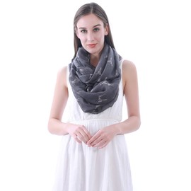 Lina & Lily German Shorthaired Pointer Dog Print Infinity Scarf Lightweight, Gift for Dog Lover (Dark Grey)