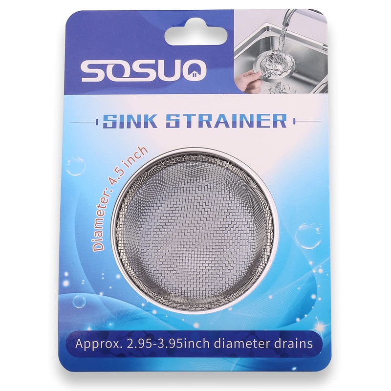 2Pcs Kitchen Sink Strainer, Stainless Steel Mesh Sink Drain Cover,