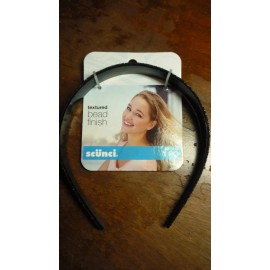SCUNCI FASHION HEADBAND - BLACK - NEW - TEXTURED BEAD FINISH