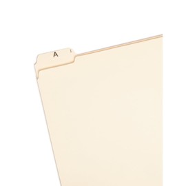 Smead Indexed File Folders, 1/5-Cut Tab, Assorted Positions, Indexed, Letter Size, Manila (A-Z)
