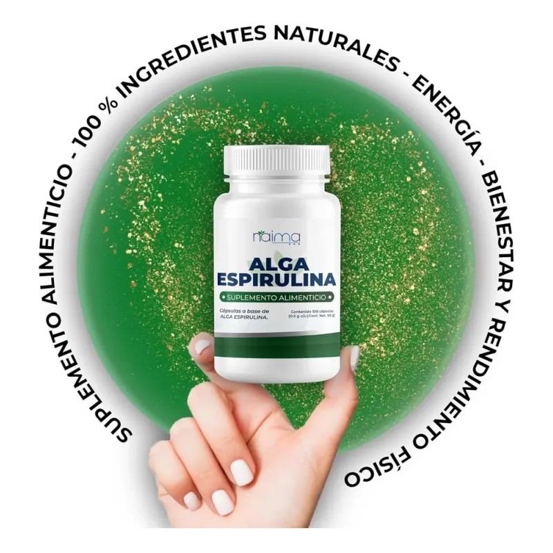 Alga Espirulina Orgánica 500 Mg Pack 3 Frascos Con 100
