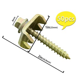 50pcs Fence Staples for Wire Fencing, Heavy Zinc Coating Cattle Fence Staples Reusable Wire Fence Staples Fasteners for Mesh and Woven Fencing, Farm Fence Fencing Staple with Wire Fixer