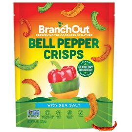 BranchOut Bell Pepper Crisps, Delicious Dried Ramen Toppings & Salad Toppers, Gluten Free, GentleDry Locks in Nutrition, Better than Freeze Dried Food, 4.5oz Party Bag
