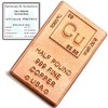 Half Pound Copper Bar Bullion Paperweight - 999 Pure Chemistry