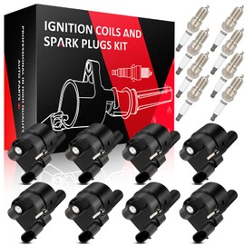 ASAPE Set of 8 Ignition Coil Pack with 8*Spark Plug Fit for 2009 for Buick Allure 2005-2008 for Pontiac Grand Prix 2006-2007 for Buick Rainier, Replace UF414