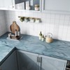CRE8TIVE 24"x118" Matte Teal Liquid Marble Contact Paper Peel and