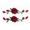 Woohome Iron on Patches, 2 PCS Rose Flower Patch Embroidered