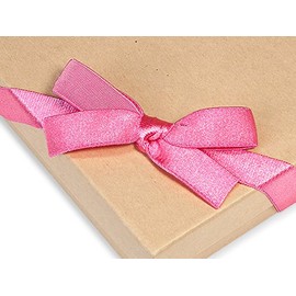 Pack Of 50, 12" Pretty Pink Satin Stretch Wide Loops W/Pre-Tied Bows For Jewelry Boxes