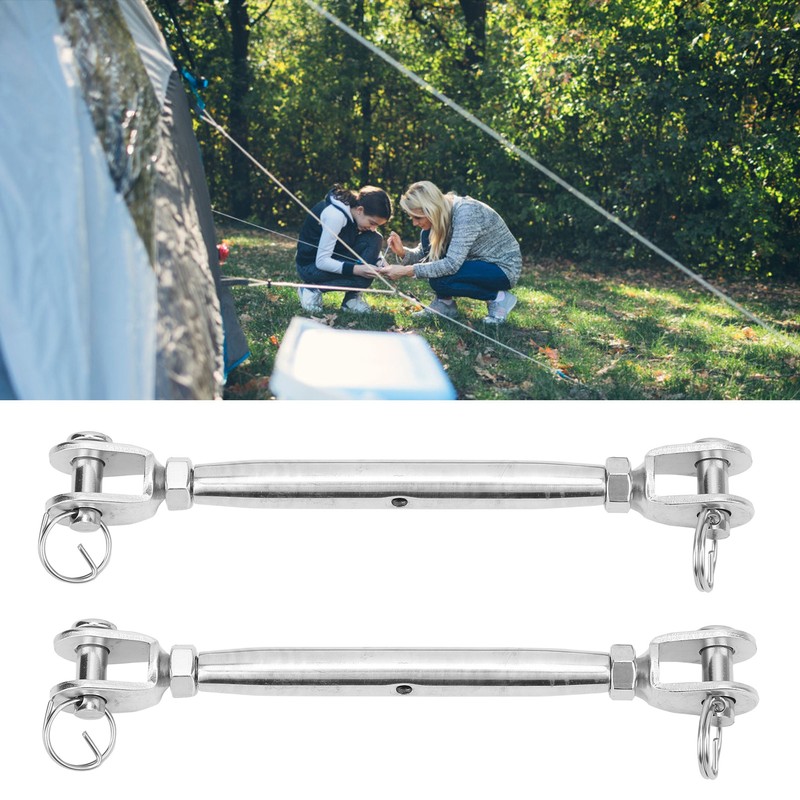 2pcs Jaw and Jaw Turnbuckle Stainless Steel Turnbuckle Rigging Screw