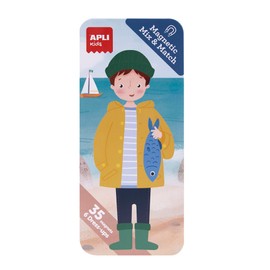 Apli Europe 18909 APLI Kids 18909 Magnetic Set Mix & Match Model Ocean Set for Optimal Clothing for Travelling, Océano, M