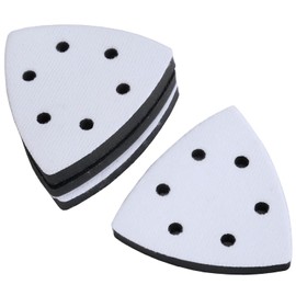 4 Pieces 93mm 6 Holes Hook Soft Interface Pad Triangle Sanding Loop Sponge Cushion Pad for Sanders Impact Resistant Noise Reduction