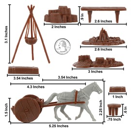 BMC Revolutionary War Camp & Supplies - 23pc Plastic Soldier Playset Accessories