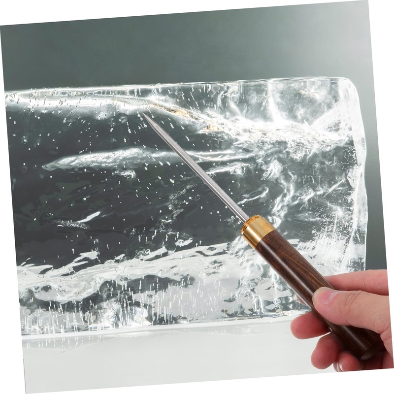 COLLBATH Triple-Head Ice Chisel Ice Ice Sculpting Tool with Wooden