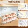 HOTUT Egg Container for Refrigerator, 2-Tier Automatic Egg Holder for