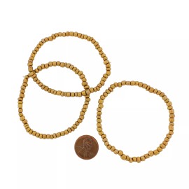 Unbranded Seed Glass Bead Bracelet - 65mm - Gold - 1 Bracelet - BB110