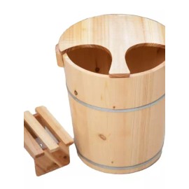Brandless 편백 가정용 족욕 [35cm 긴 손잡이 뚜껑+마사지 포함] Cypress Home Foot Spa [35cm Long Handle Lid + Massage Included]