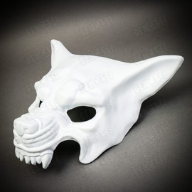 White Scary Full Face Devil Masquerade Animal Wolf Mask Costume Party Cosplay