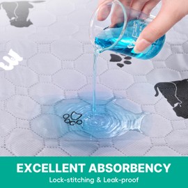 JollyMate 24"x36" Washable Pee Pads for Dogs, Ultra-Absorbent and Leak-Proof Reusable Pee Pads, Non-Slip Reusable Puppy Pads, Waterproof Dog Pee Pads, 2 Pack